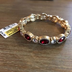 Charter Club Red & Gold Stretch Bracelet (NWT)